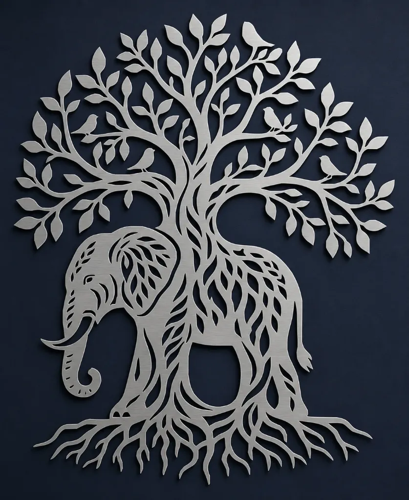 éléphant arbre de vie inox.webp