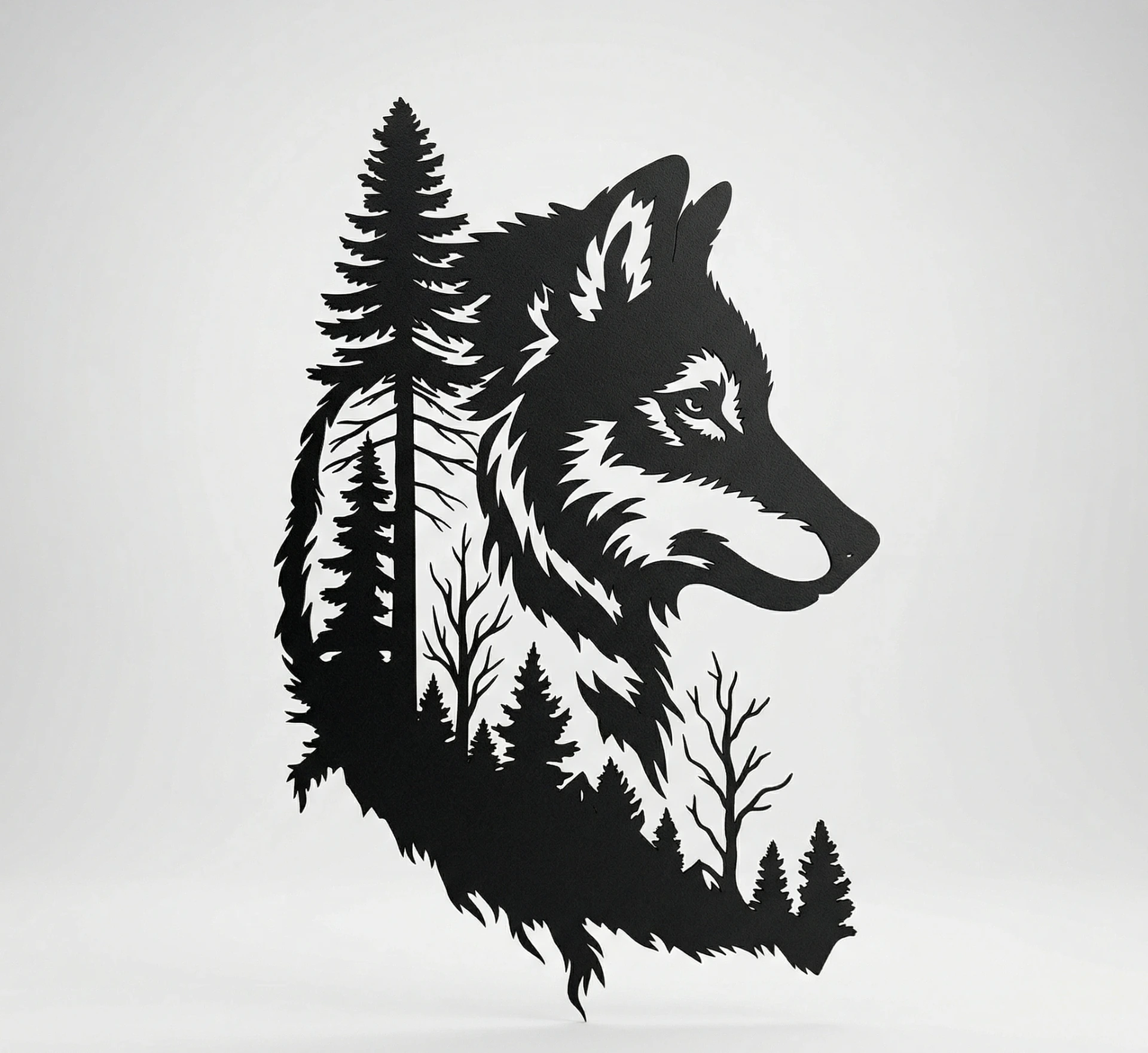 Loup Forêt (Noir mat, S (24x16cm))