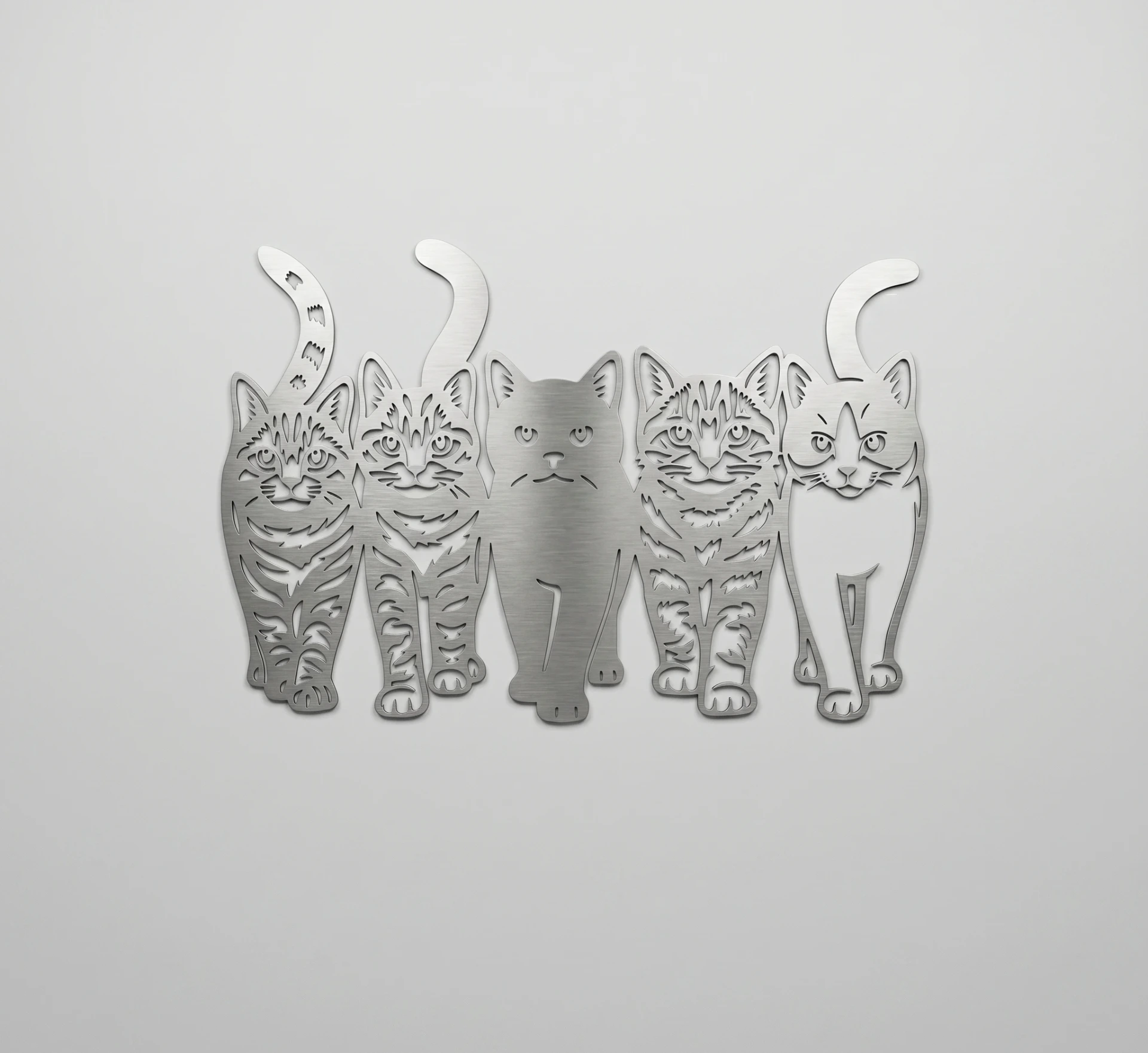 Compagnie de chats (S (24x16cm), Inox)