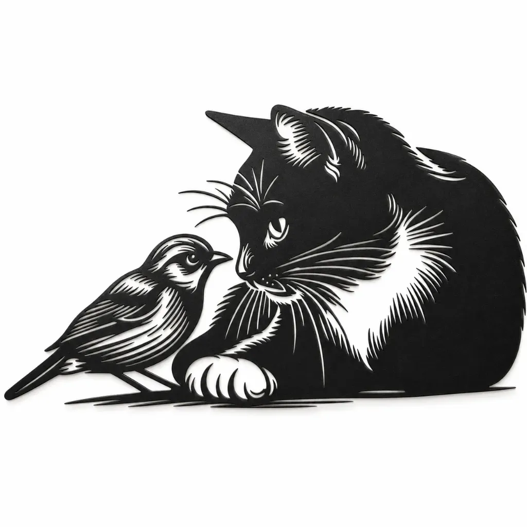 Le chat et l'oiseau