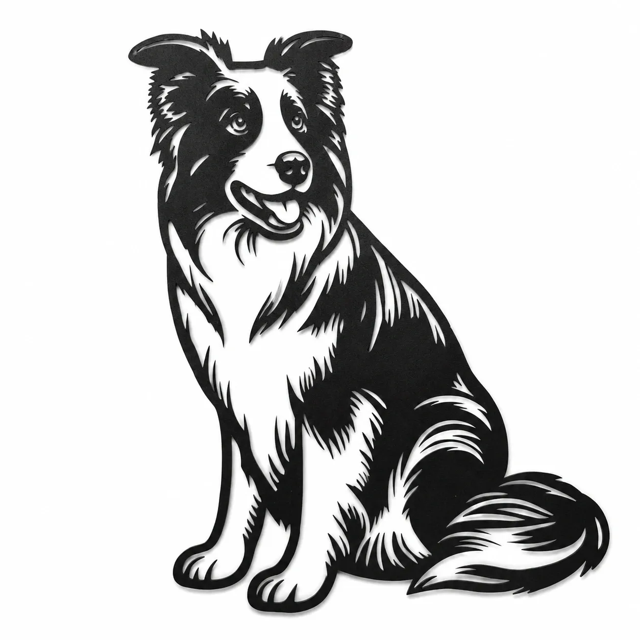 Chien de troupeau (ALU noir mat  -S- (24cmx16cm))
