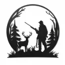 Cerf et Chasseur